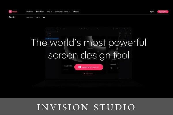 slika ekrana iz invision studio