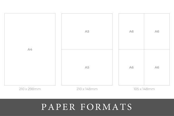 dimensions of different paper formats for printing